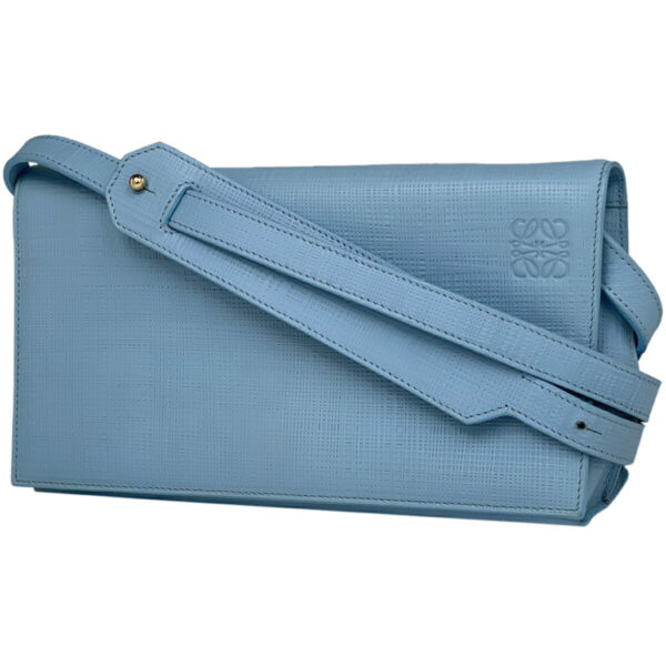 1000076106155 11 Loewe Anagram 2Way Clutch Bag Leather Blue