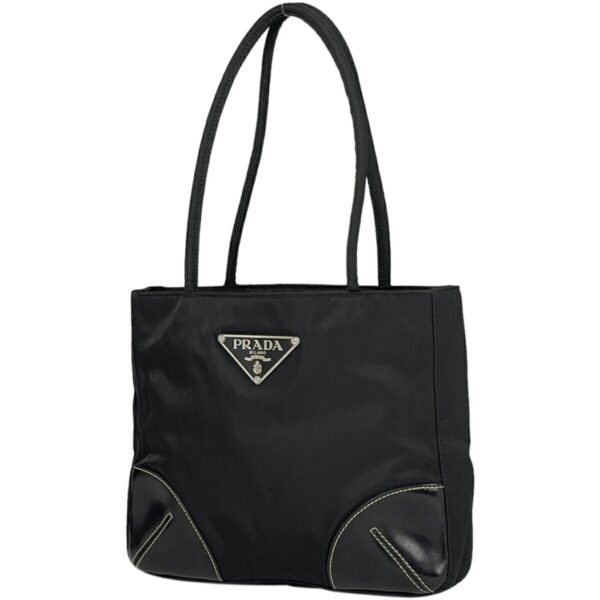 1000076131485 11 PRADA Plate Tote Bag Nylon Nero