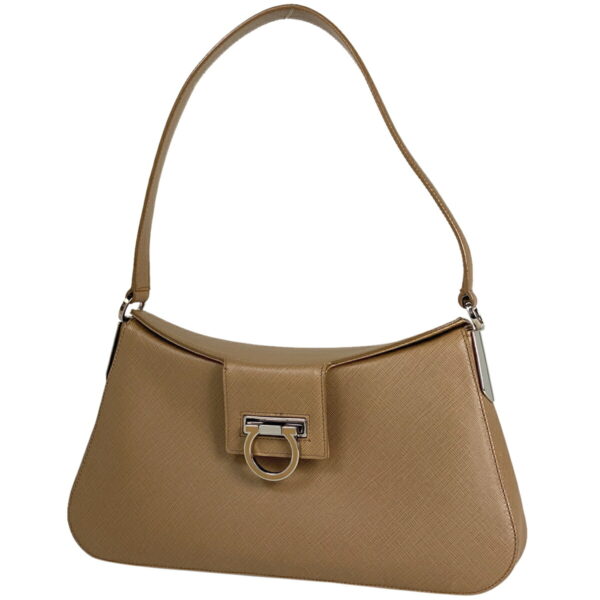 1000076137913 11 Salvatore Ferragamo Gancini Leather Shoulder Handbag Beige