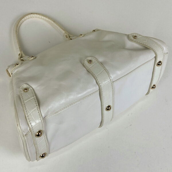 1000076138743 12 FENDI Handbag Magic Embossed Turnlock Leather White