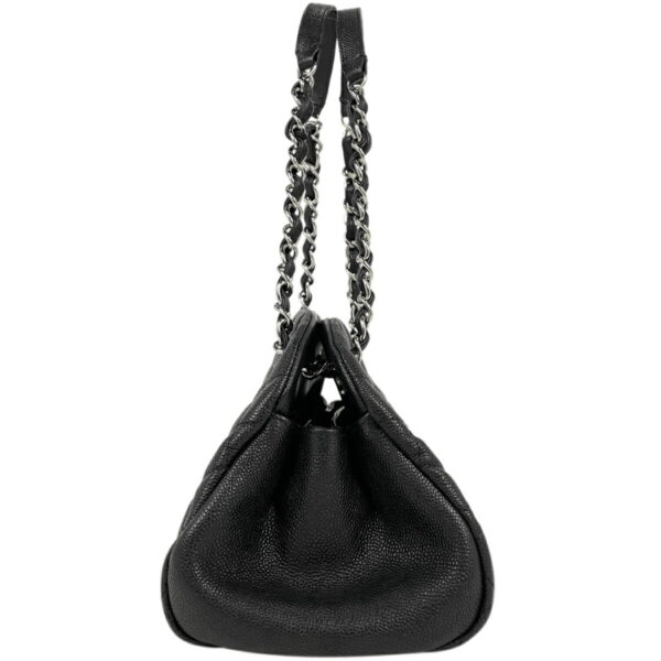 1000076143860 12 Chanel Mademoiselle Chain Matelasse Bowling Bag Caviar Skin Black