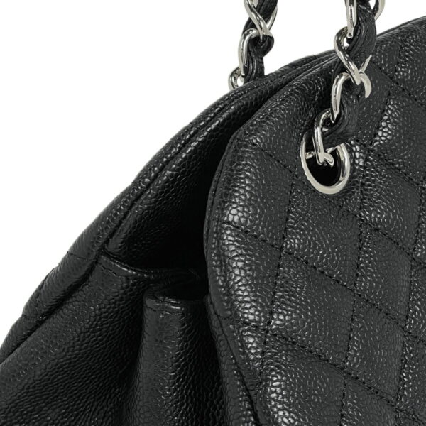 1000076143860 18 Chanel Mademoiselle Chain Matelasse Bowling Bag Caviar Skin Black