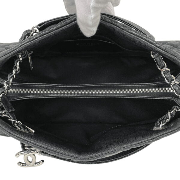 1000076143860 21 Chanel Mademoiselle Chain Matelasse Bowling Bag Caviar Skin Black