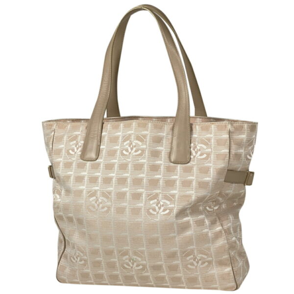 1000076173805 11 Chanel Travel Line Tote GM Nylon Jacquard Beige