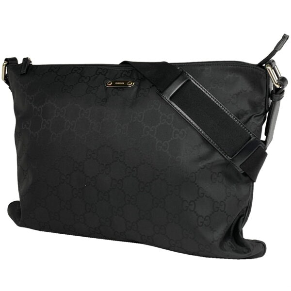 1000076178398 11 Gucci GG Pattern Shoulder Bag Nylon Black