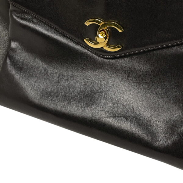 1000076710796 16 Chanel Coco Mark Chain Tote Bag Leather Black