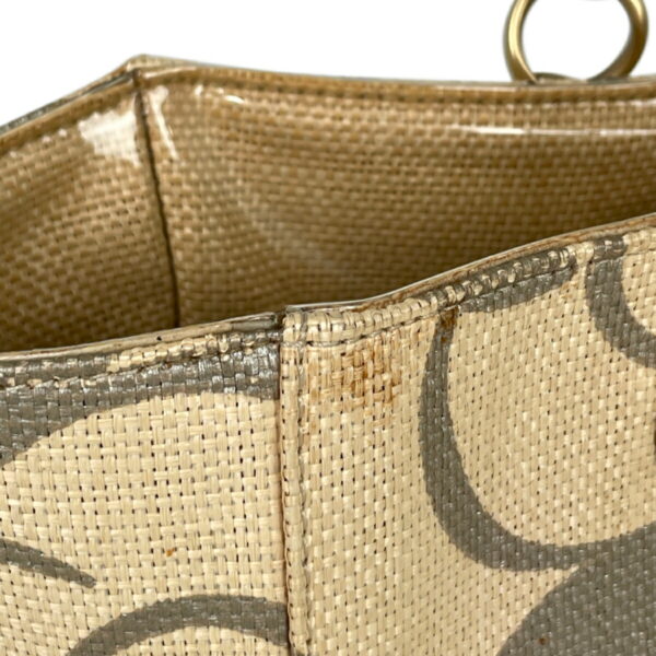 1000076905239 16 Chanel Camellia Chain Tote Bag Metallic Straw Beige