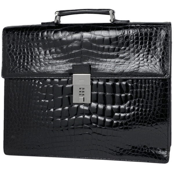 1000077286337 11 Gucci Business Bag Briefcase Crocodile Black