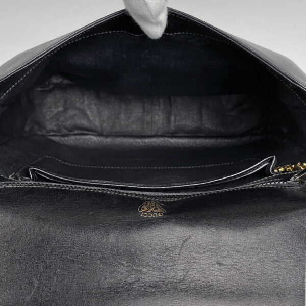 1000077297890 17 Gucci Horsebit Shoulder Bag Leather Black