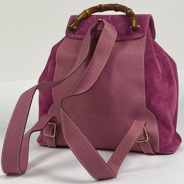 1000077329843 12 Gucci Bamboo Backpack Suede Pink