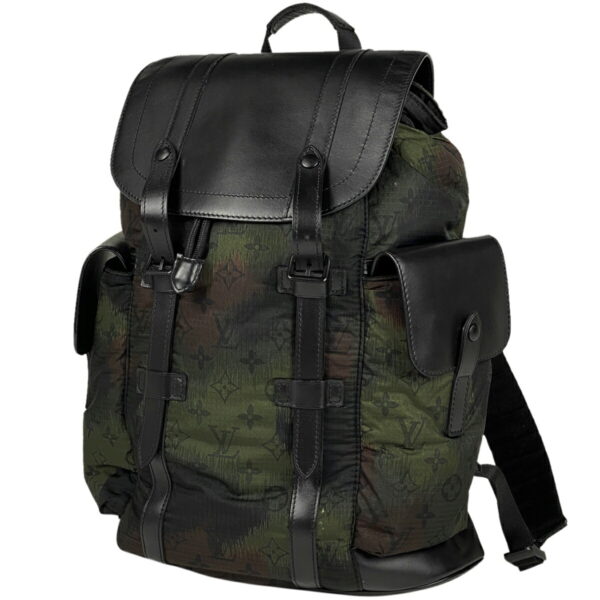 1000077381100 11 Louis Vuitton Christopher PM Camouflage Backpack Nylon Green Black