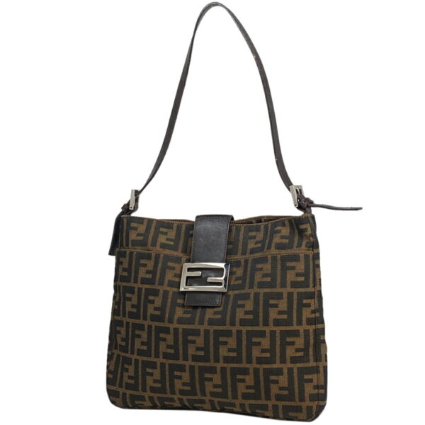 1000077423664 11 FENDI Zucca Pattern Shoulder Bag Canvas Brown