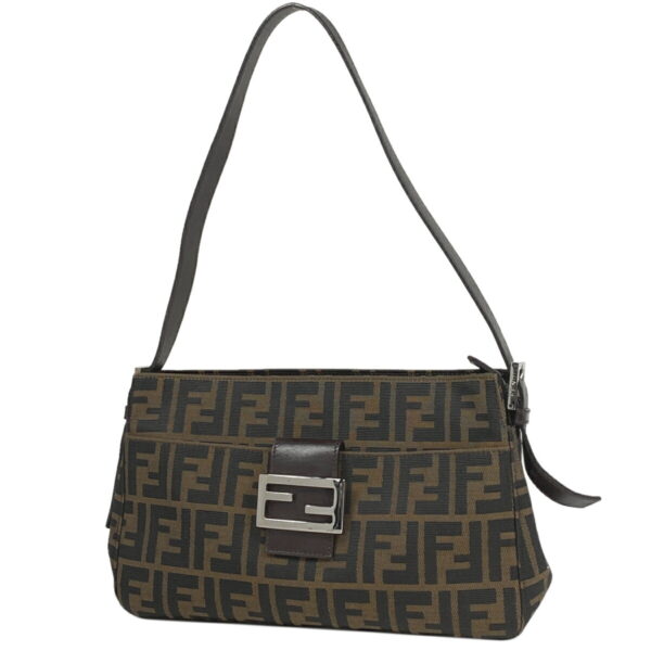 1000078143851 11 FENDI Zucca Pattern Shoulder Bag Canvas Brown