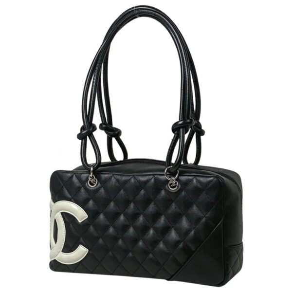 1000078144506 11 Chanel Cambon Line Mini Bowling Bag Leather Black