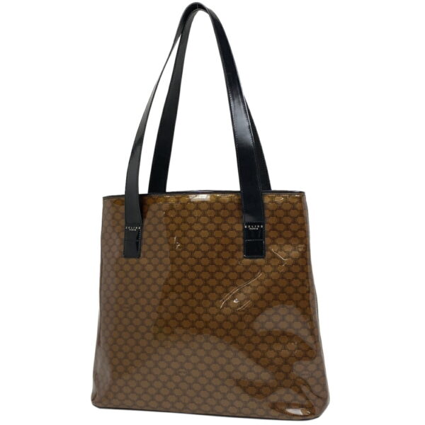 1000078147231 11 Celine Macadam Pattern Canvas Tote Shoulder Bag Brown Black