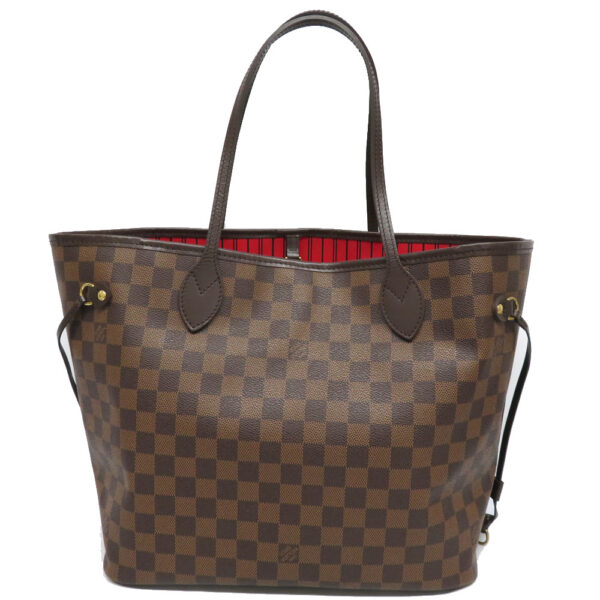 1002 Louis Vuitton Neverfull MM Damier Ebene Tote Bag Brown