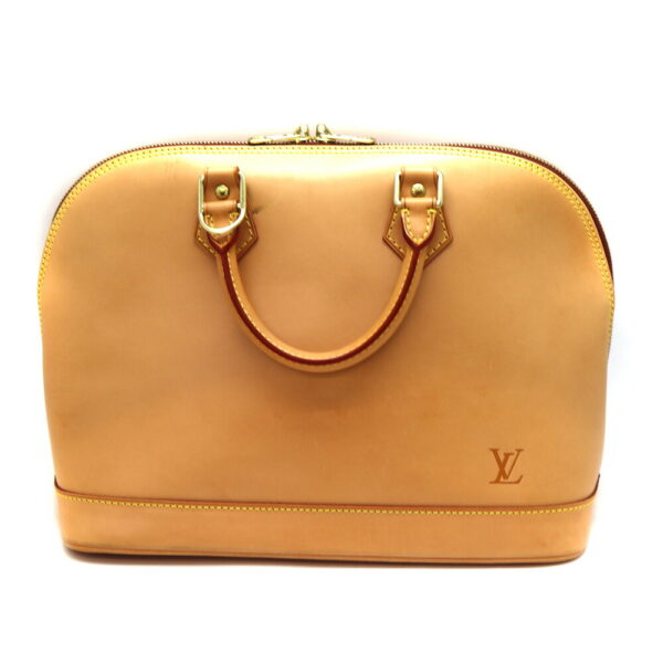 10030 1 Louis Vuitton Alma Handbag Brown Leather Beige