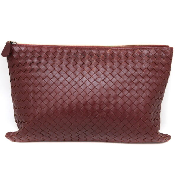 10223 1 Bottega Veneta Clutch Bag Leather Bordeaux