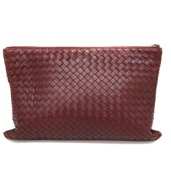 10223 2 Bottega Veneta Clutch Bag Leather Bordeaux