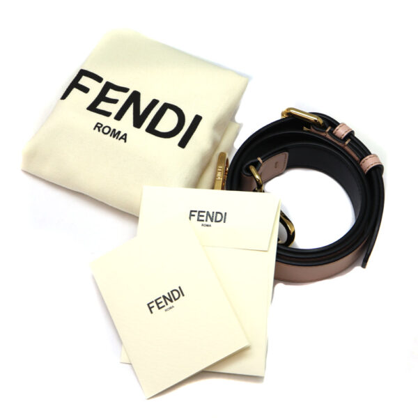 10305 9 Fendi Small Shopping Bag Leather Peach Pink Black