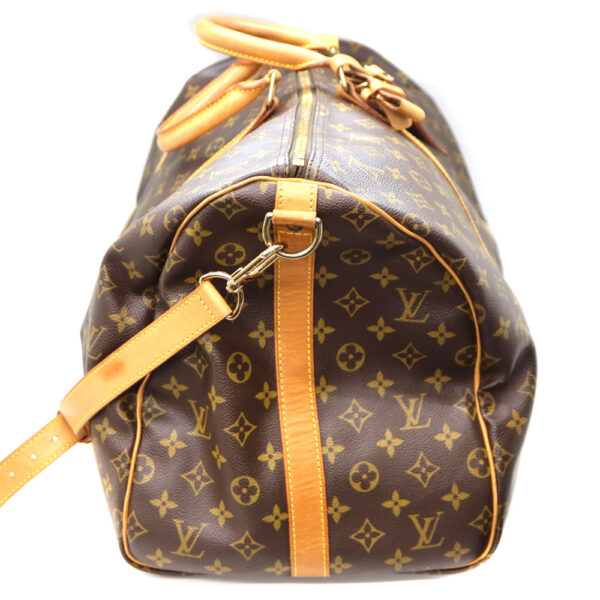 10340 3 Louis Vuitton Keepall Bandouliere 55 Bag Canvas Brown