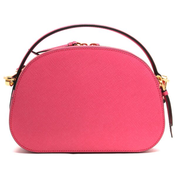 106318m3 Prada Saffiano Lux Triangle Plate Mini Bag Pink