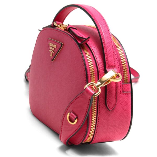 106318m6 Prada Saffiano Lux Triangle Plate Mini Bag Pink