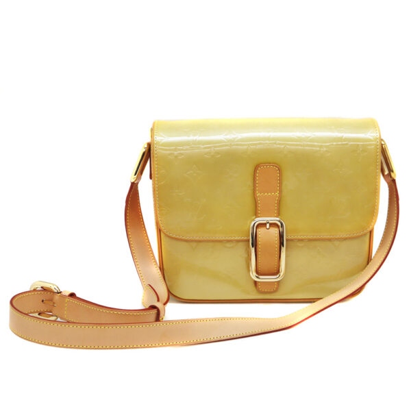 1078 1 Louis Vuitton Christie GM Vernis Shoulder Bag Yellow