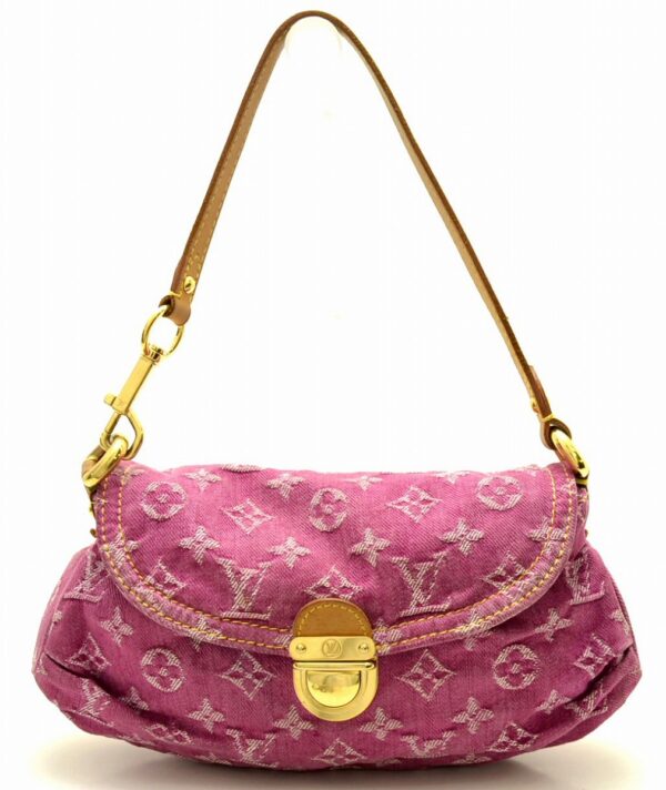 11221672 Louis Vuitton Monogram Denim Mini Pleaty Handbag Pink