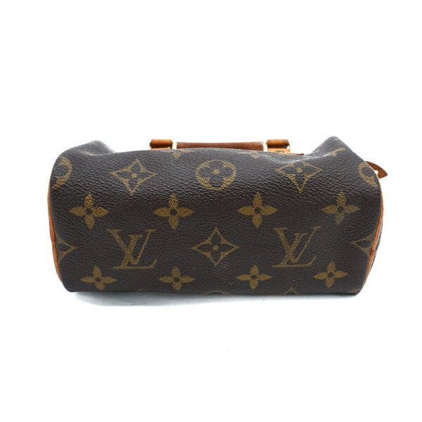 11357 3 Louis Vuitton Mini Speedy Monogram Handbag Brown