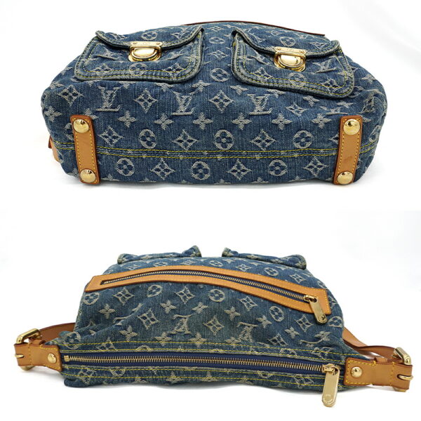 11363 2 Louis Vuitton Denim Baggy GM Monogram Handbag Blue