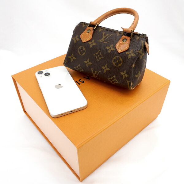 11370 2 Louis Vuitton Mini Speedy Monogram Handbag Brown