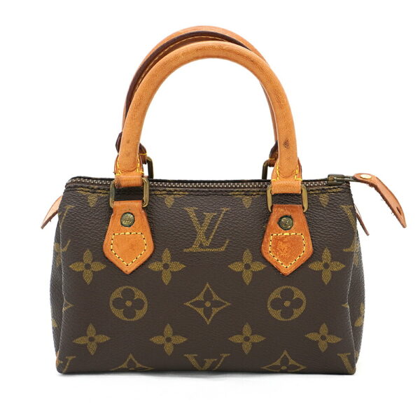 11370 3 Louis Vuitton Mini Speedy Monogram Handbag Brown