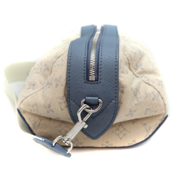 11385 3 Louis Vuitton Denim Pochette Round Handbag Denim Leather