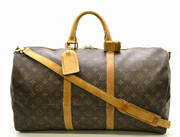 11410065 Louis Vuitton Monogram Keepall Bandouliere 50 Bag Canvas Brown