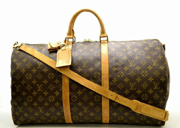 11411168 Louis Vuitton Monogram Keepall Bandouliere 55 Bag Canvas Brown