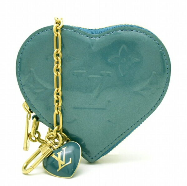 11421072 Louis Vuitton Vernis Portomone Cool Heart Coin Purse Leather Blue