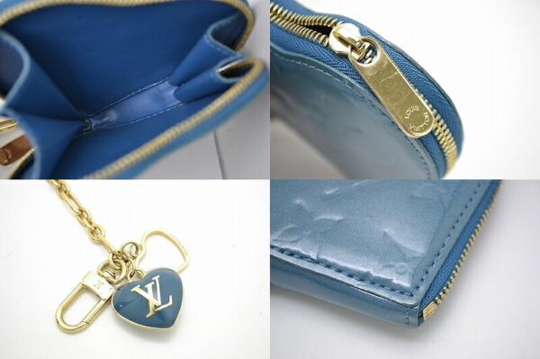 11421072 2 Louis Vuitton Vernis Portomone Cool Heart Coin Purse Leather Blue