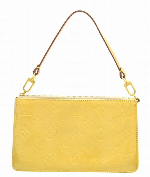 11430558 Louis Vuitton Vernis Lexington Pouch Leather Soft Beige