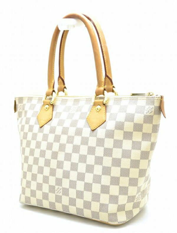 11431227 1 Louis Vuitton Damier Azur Saleya PM Tote Bag Canvas Blue