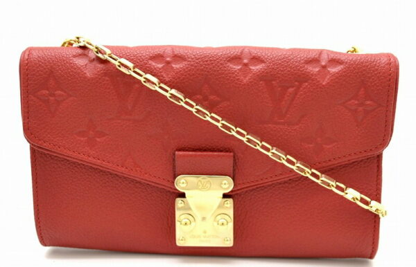 11431507 Louis Vuitton Empreinte Pochette Saint Germain Chain Wallet Leather Red