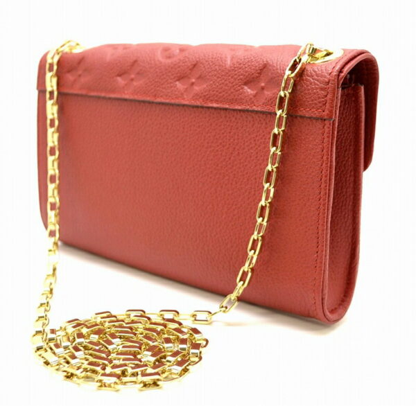 11431507 1 Louis Vuitton Empreinte Pochette Saint Germain Chain Wallet Leather Red