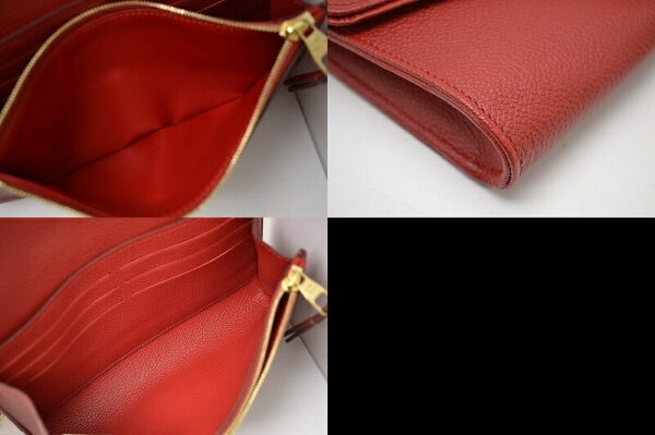 11431507 2 Louis Vuitton Empreinte Pochette Saint Germain Chain Wallet Leather Red