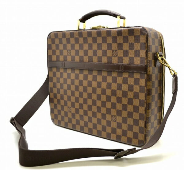 11431515 1 Louis Vuitton Damier Porte Ordinateur Savana Document Bag Canvas Brown