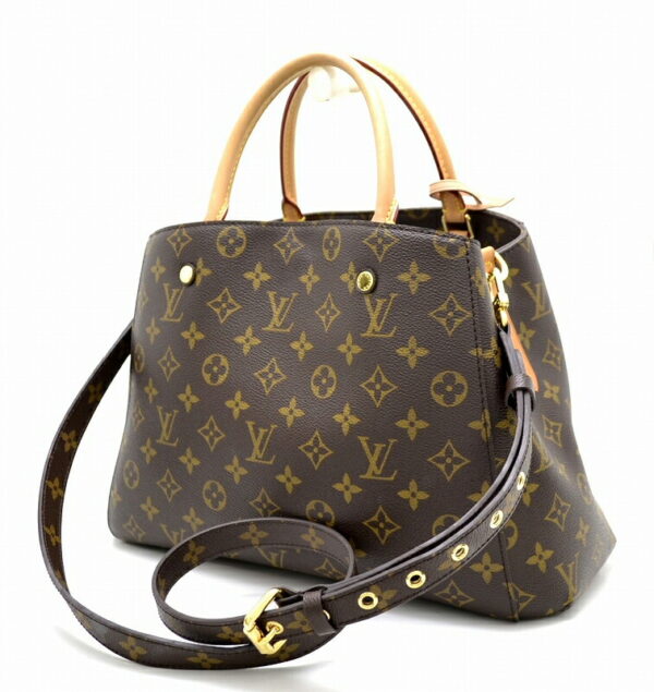 11431548 1 Louis Vuitton Monogram Montaigne MM 2WAY Shoulder Bag Brown