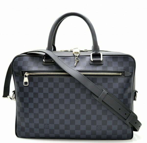 11440684 Louis Vuitton Damier Ecobalt Porte de Cuman Briefcase Canvas Blue