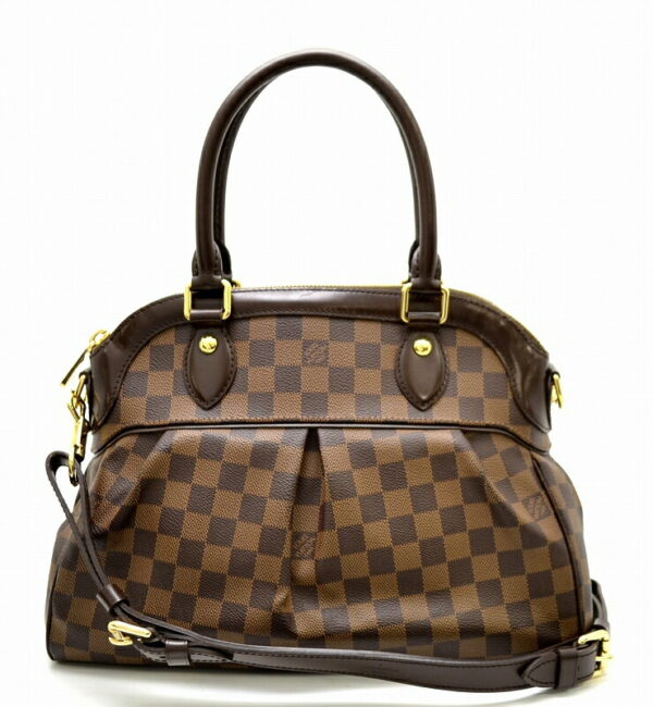 11441079 Louis Vuitton Damier Trevi PM 2WAY Shoulder Bag Canvas Brown