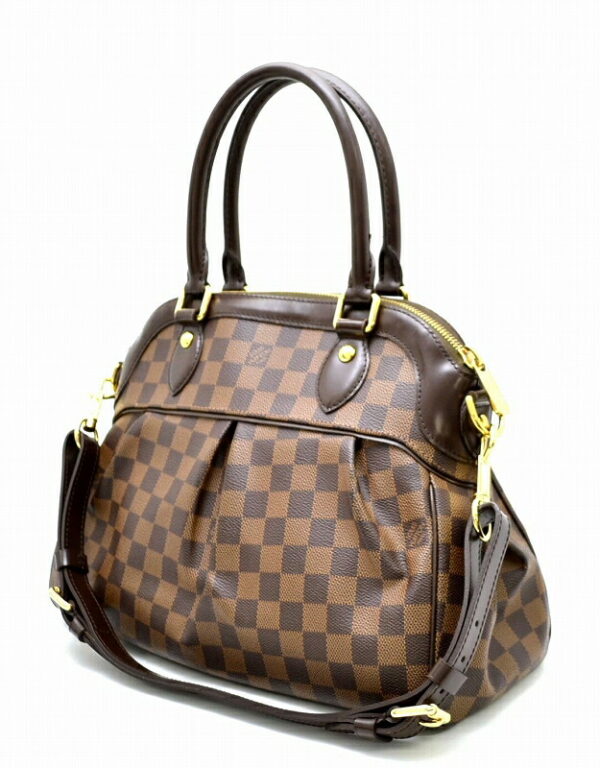 11441079 1 Louis Vuitton Damier Trevi PM 2WAY Shoulder Bag Canvas Brown