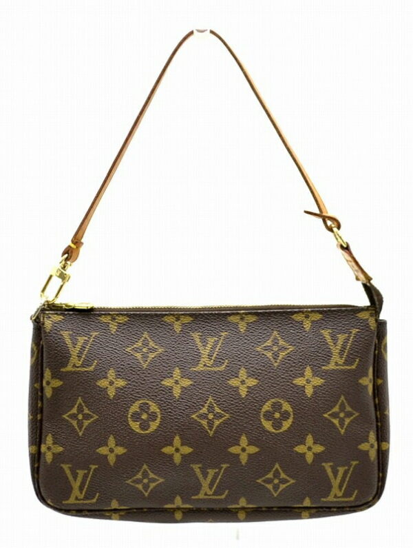 11451162 Louis Vuitton Monogram Pochette Accessoire Pouch Canvas Brown