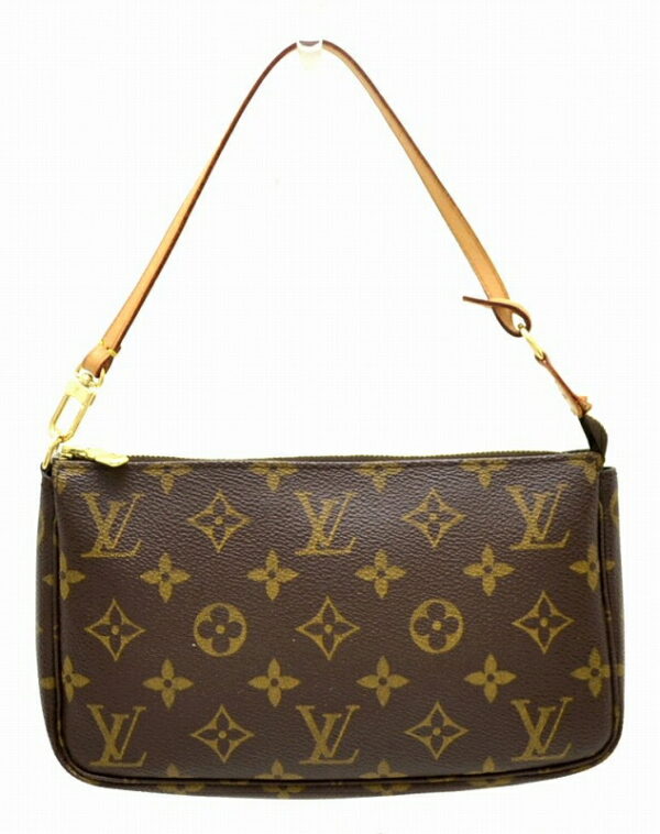 11451262 Louis Vuitton Monogram Pochette Accessoire Pouch Canvas Brown